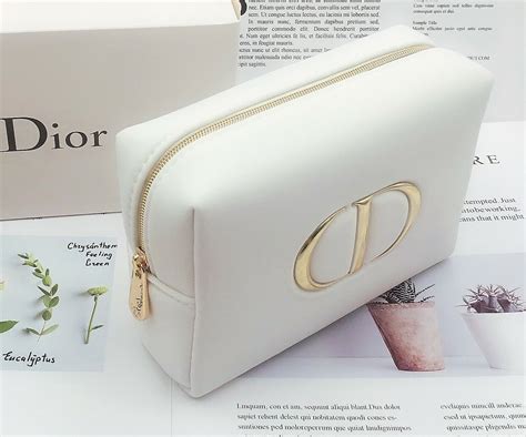 dior makeup bag white